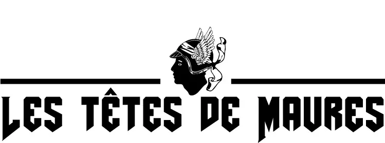 Le logo des Têtes de Maures : une tête de Maure au-dessus du nom en lettres gothiques