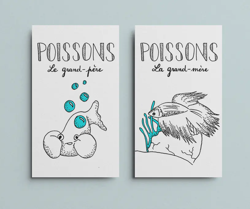 Famille Poissons : les cartes du grand-père et de la grand-mère