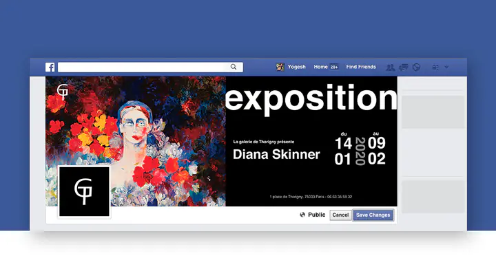 La bannière Facebook de l’exposition de Diana Skinner
