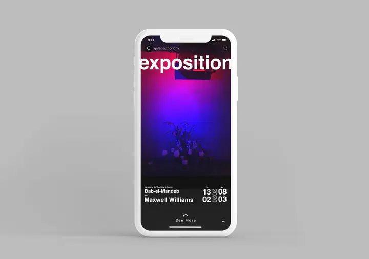 Une publication d’exposition sur un smartphone : Bab-el-Mandeb, Maxwell Williams